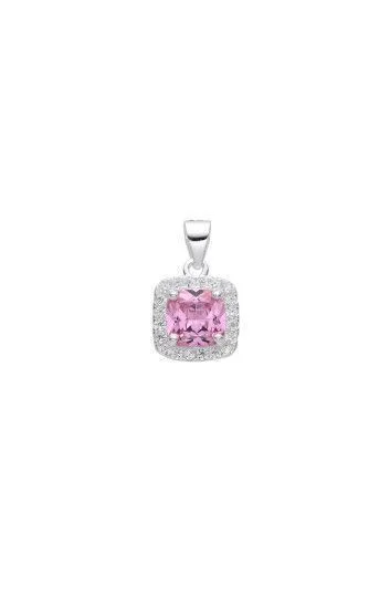 Dije Cuadrado de Cubic 10mm Engarzado con Circones