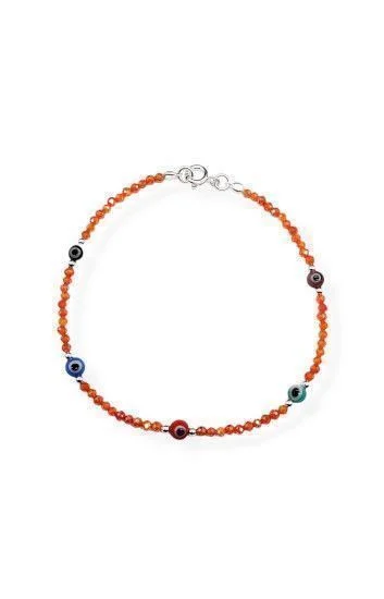 Pulsera de Cristales 2.2mm con Bolita 2mm y Ojos Turco 4mm