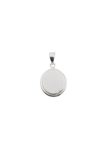 Dije Colgante de Placa Ovalada 12x14mm