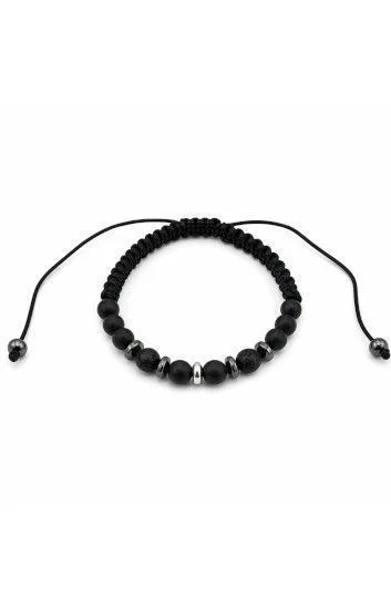 Pulsera Piedras Naturales Onix Opaca 6mm, Volcanica 6mm, Donas Ematite