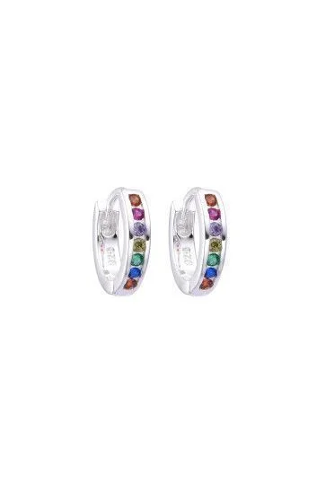 Aros Huggies con Circones 12mm Plateado