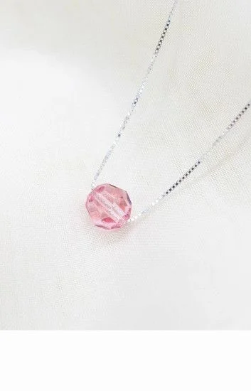 Collar con Cadena Veneziana y Dije Ball 8mm Light Rose