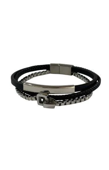 Pulsera Cuero y Acero PUA-2369
