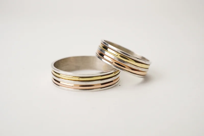 Alianzas de plata modelo 2 colores