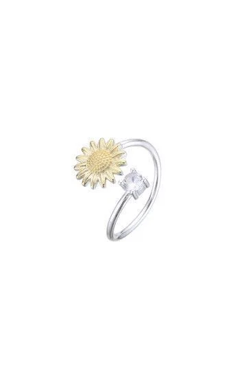 Anillo de Girasol y Cubic