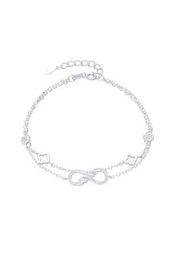Pulsera Multihilo de Cadena Forzet con Dijes de Infinito y Flores VD