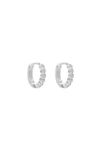 Aros Argollas Huggies con Cubics Engarzados 12mm