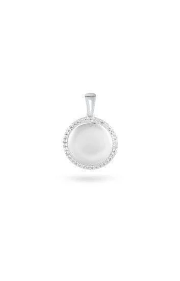 Dije de Placa Redondo 18mm con Circones