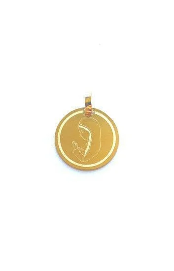 Medalla Redonda Virgen ni a con grabado