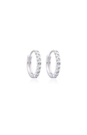 Aros Argollas Huggies con Cubics Engarzados 14mm