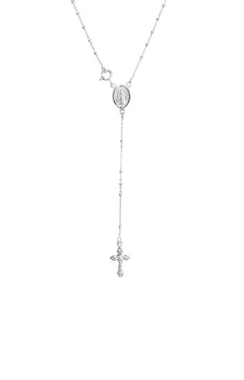 Rosario con Medalla de la Virgen de Guadalupe, Bolitas de 2mm y Cruz c