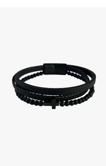 Pulsera Cuero y Acero PUA-2389