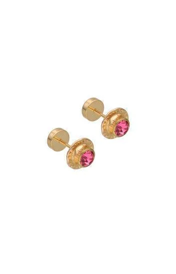 Abridor Enchapados 20 Kt. Strass Grande Rosa