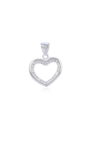 Dije de Corazon con Circones Plateado