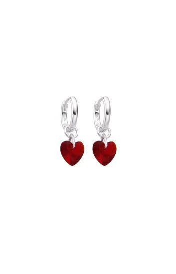 Aros Huggies Lisos con Dije Colgante de Corazon