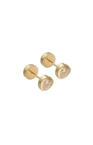 Abridor Oro 18 Kt. c/Tic Laminado Corazon con Cubic