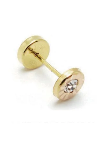 Abridor Oro 18 Kt. Facetado Piedra Blanca