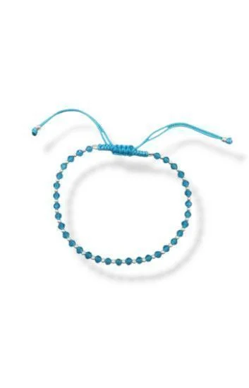 Pulsera Ajustable de Cristales 3mm y Bolitas de 2mm