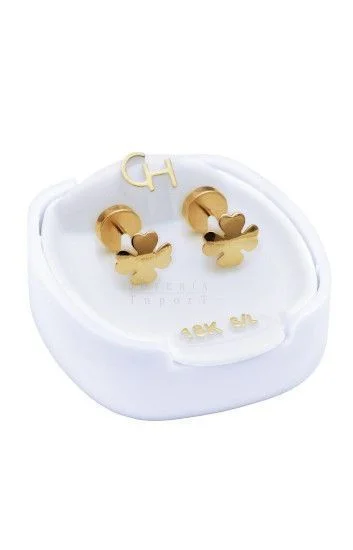 Abridor Oro 18 Kt. c/Tic Laminado Trebol