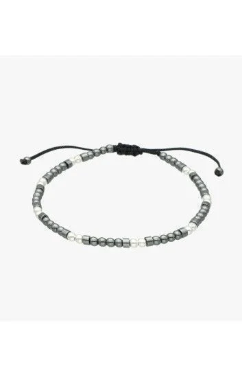 Pulsera Piedras Naturales Bolita Ematite y de Plata 3mm con Donas Emat