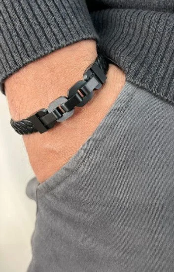 Pulsera Cuero y Acero PUA-2261