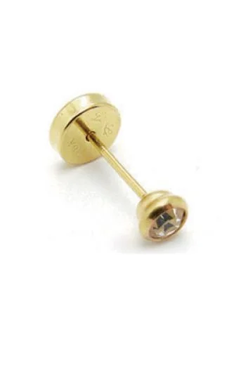 Abridor Oro 18 Kt. Piedra Engarzada Blanca