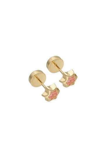 Abridor Oro 18 Kt. c/Tic Laminado Estrella con Cubic