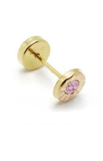 Abridor Oro 18 Kt. Facetado Piedra Rosa