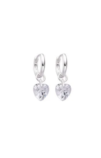 Aros Huggies Lisos con Dije Colgante de Corazon