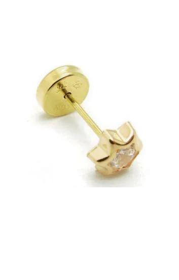Abridor Oro 18 Kt. Estrella con Cubic