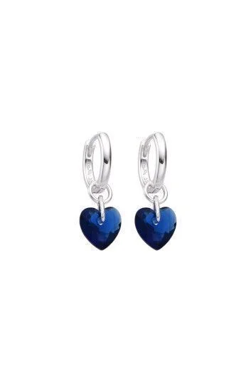 Aros Huggies Lisos con Dije Colgante de Corazon