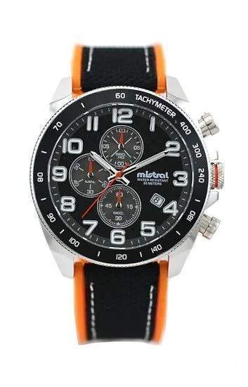Reloj Mistral Cronografo Acero-Caucho-Cuero CHI-2233S-01