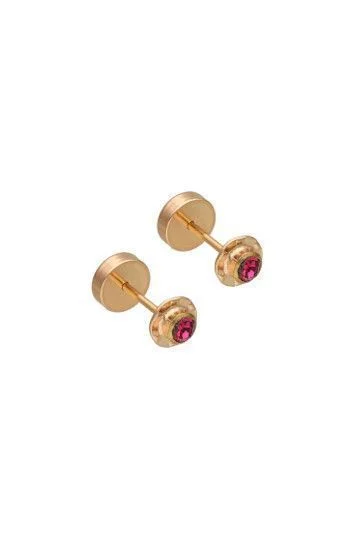 Abridor Enchapados 20 Kt. Strass chico Fucsia
