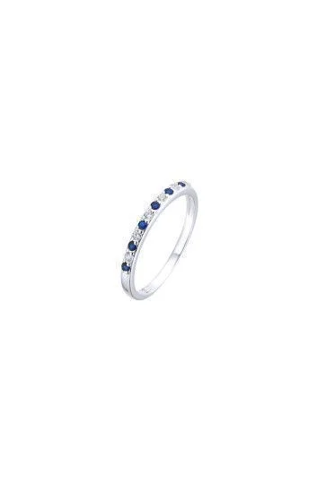 Anillo Medio Sin Fin Plateado con Circones