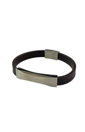 Pulsera Cuero y Acero PUA-2387