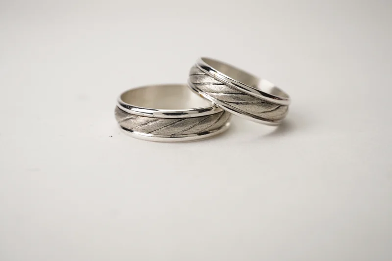 Alianzas de plata modelo Italiana trenzada