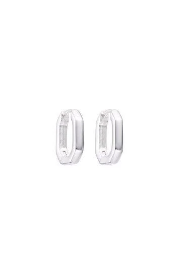 Aros Argollas Lisas con Forma de Hexagono