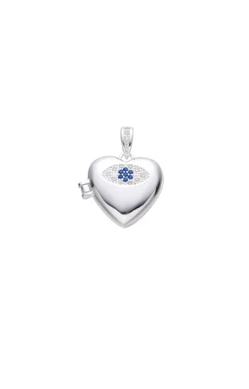 Dije Colgante de Relicario de corazón con Ojo Turco