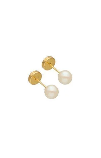 Abridor Oro 18 Kt. c/Tic Laminado Perla Cultivo 5.00 - 5.50mm
