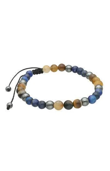 Pulsera Piedras Naturales Ojo de Tigre, Lapiz Lazuli y Ematite de 6mm