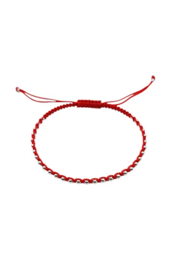 Pulsera Ajustable de Cordon Tejido con Bolitas de 2.5mm