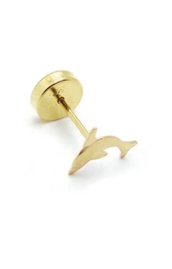 Abridor Oro 18 Kt. c/Tic Laminado Delfin Chico