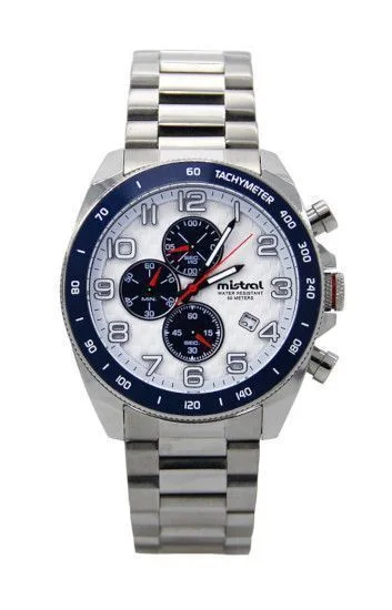 Reloj Mistral Cronografo Acero-Caucho-Cuero CHI-2233-07