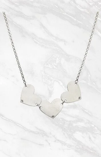 Collar 3 Corazones Eslabonados
