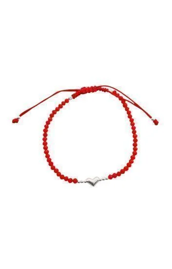 Pulsera Ajustable de Cristales 3.2mm con Bolitas de 2mm y Dije de Cora