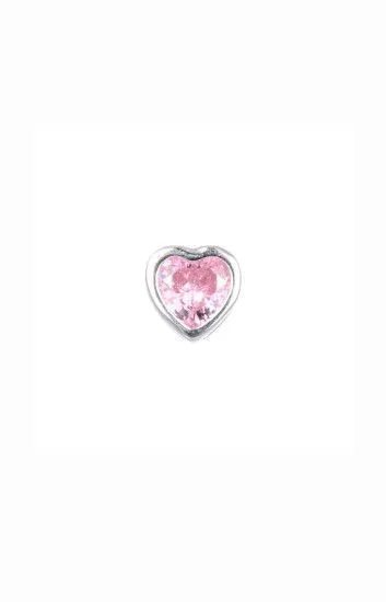 Dije Pasante de Circon con Diseño de Corazon 5mm