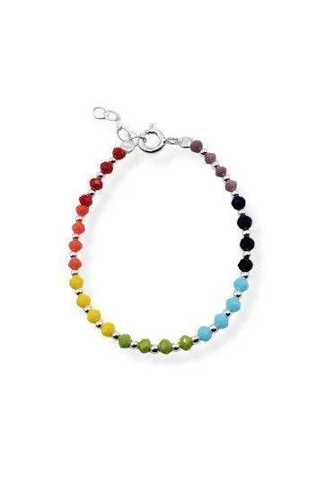Pulsera de Cristales 3.2mm y Bolitas 2mm