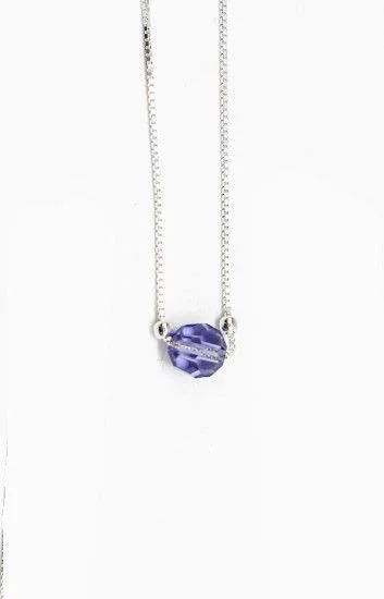 Collar con Cadena Veneziana y Dije Ball 6mm Tanzanite