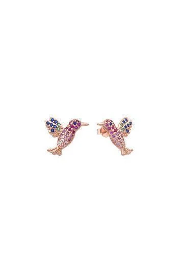Aros de Colibri Rosado con Circones