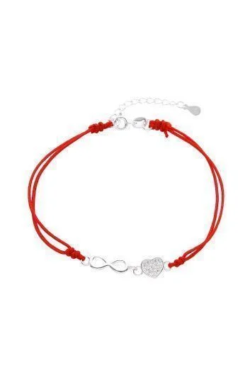 Pulsera Multihilo de Cord n con Dije de Infinito de corazón